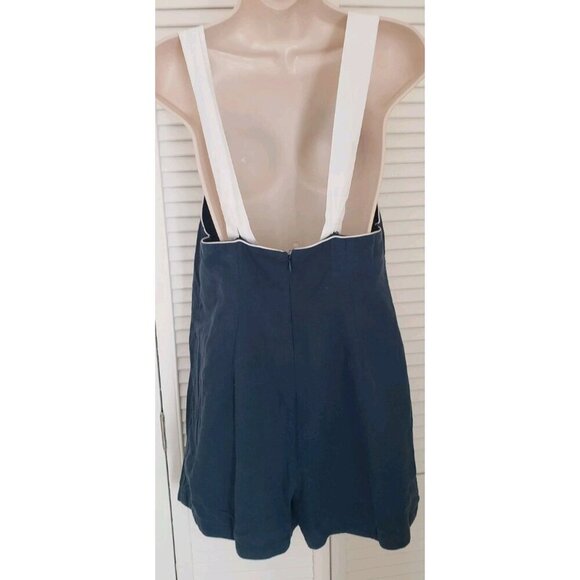 NEW FREE PEOPLE RETROSPECT BOW ROMPER DARK BLUE SMALL - Picture 6 of 10